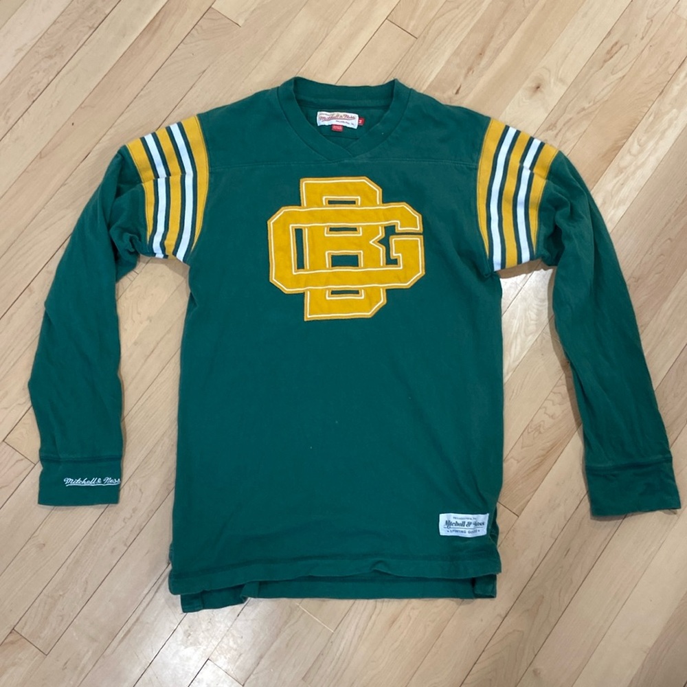 Green Bay Packers Mitchell & Ness Long Sleeve Vintage Cotton Jersey Mens Medium